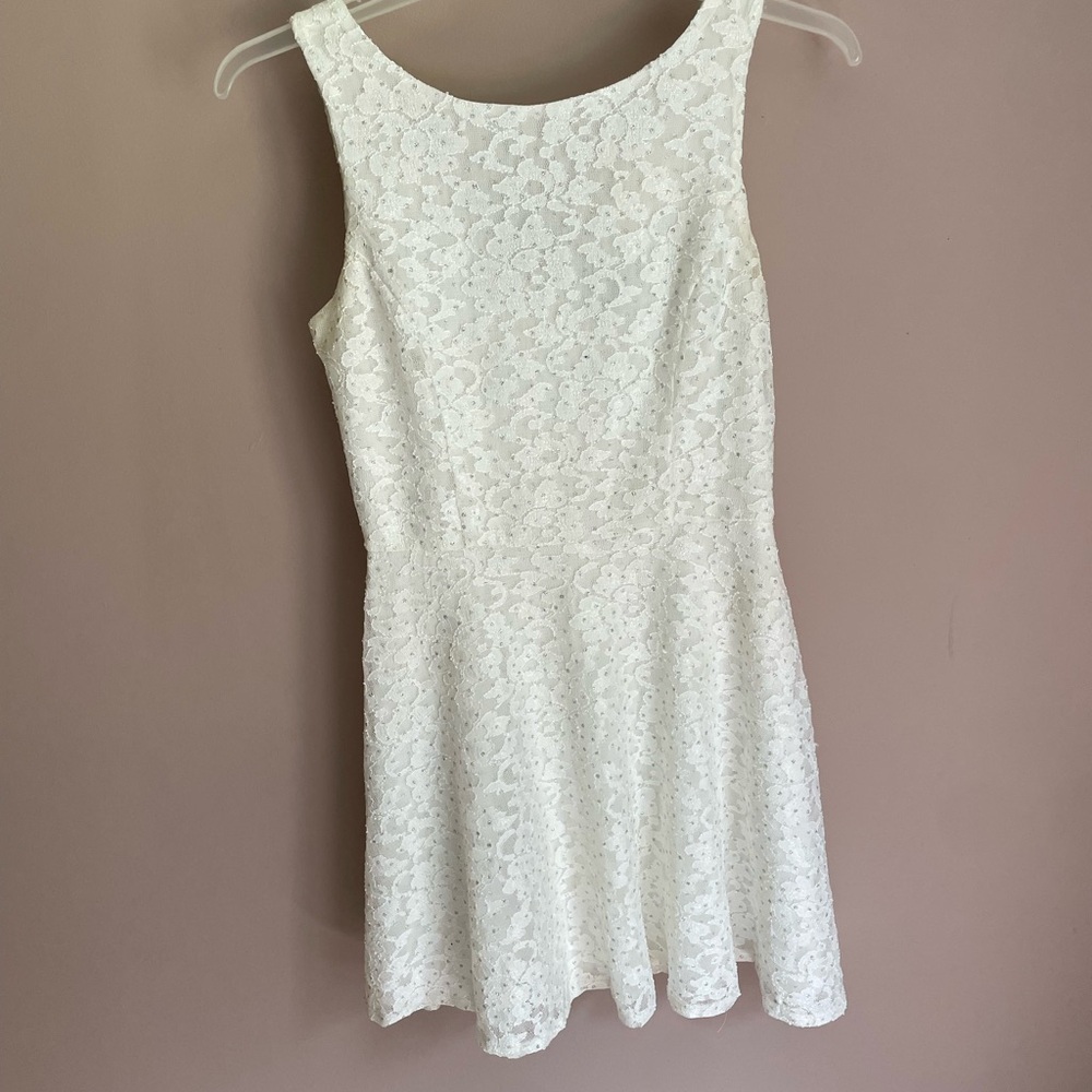 Speechless White Fit and Flare Mini Dress